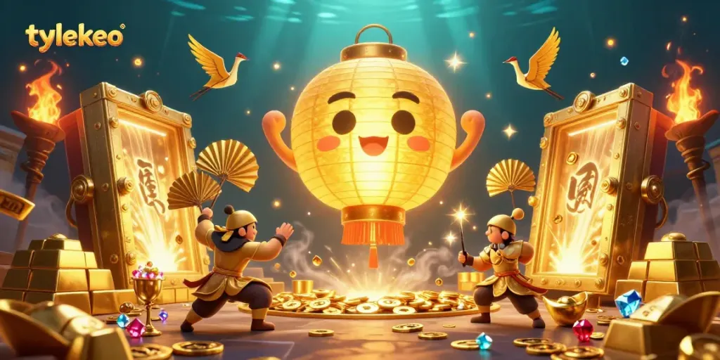 Engage with tylekeo’s thrilling golden casino paradise filled with lucky symbols and vibrant treasures.