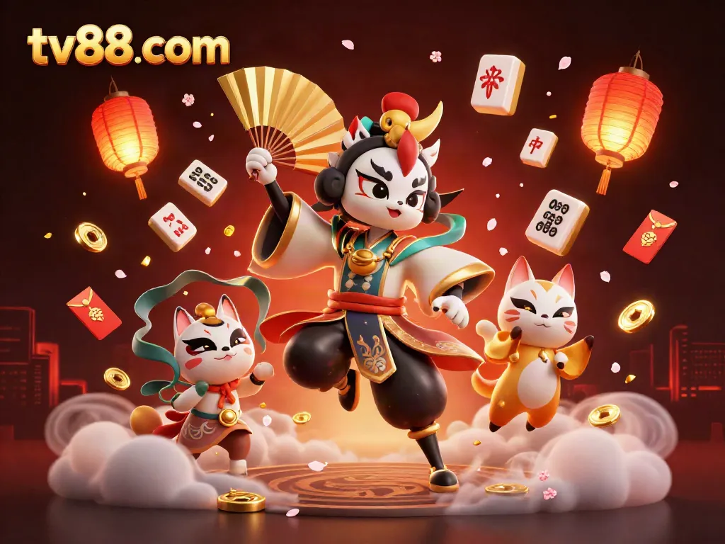 Experience thrilling games at tv88 com with dynamic characters and vibrant casino elements illustrated in 3D.