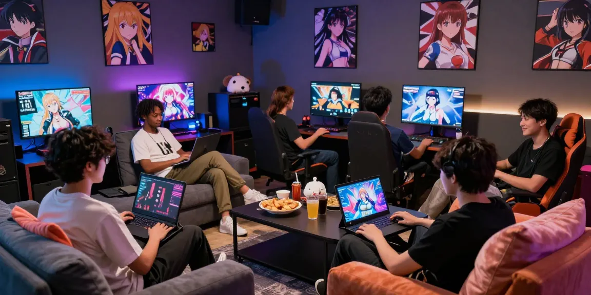 Players enjoying real ecchi game in a vibrant gaming lounge setting.