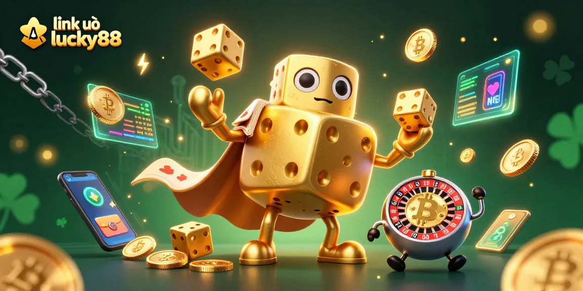Experience exciting gameplay with link vào lucky88 in a vibrant 3D casino world featuring dynamic characters and elements.