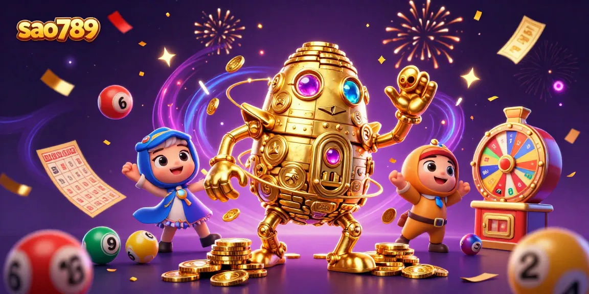 Engage with the vivid world of sao789's online gaming adventure featuring golden golem and vibrant prizes.