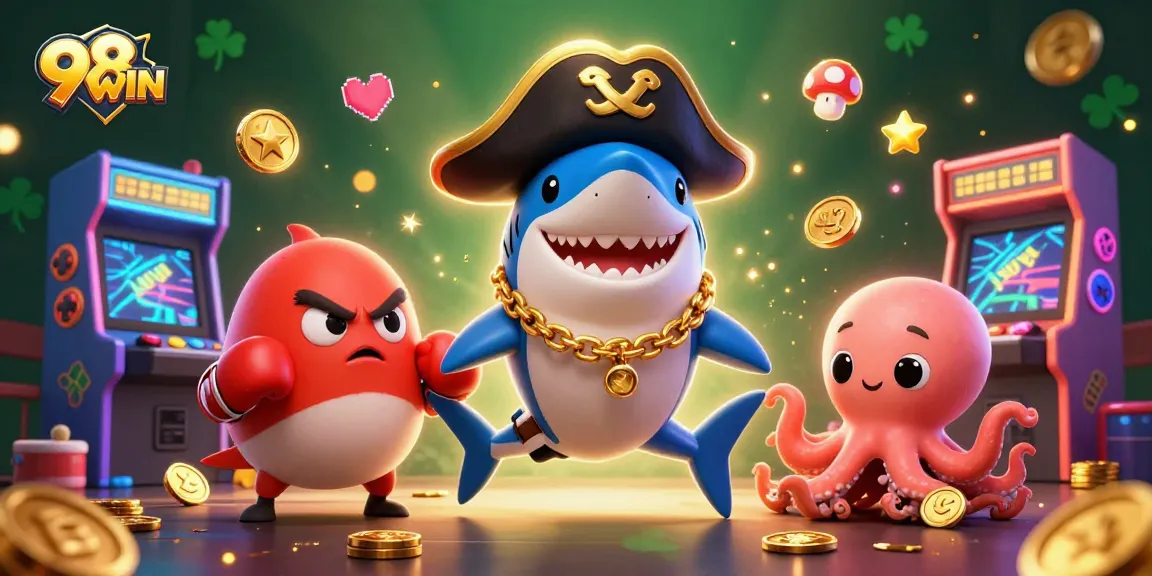 Immerse yourself in vibrant casino gaming action with 98WIN's dynamic characters and engaging elements.