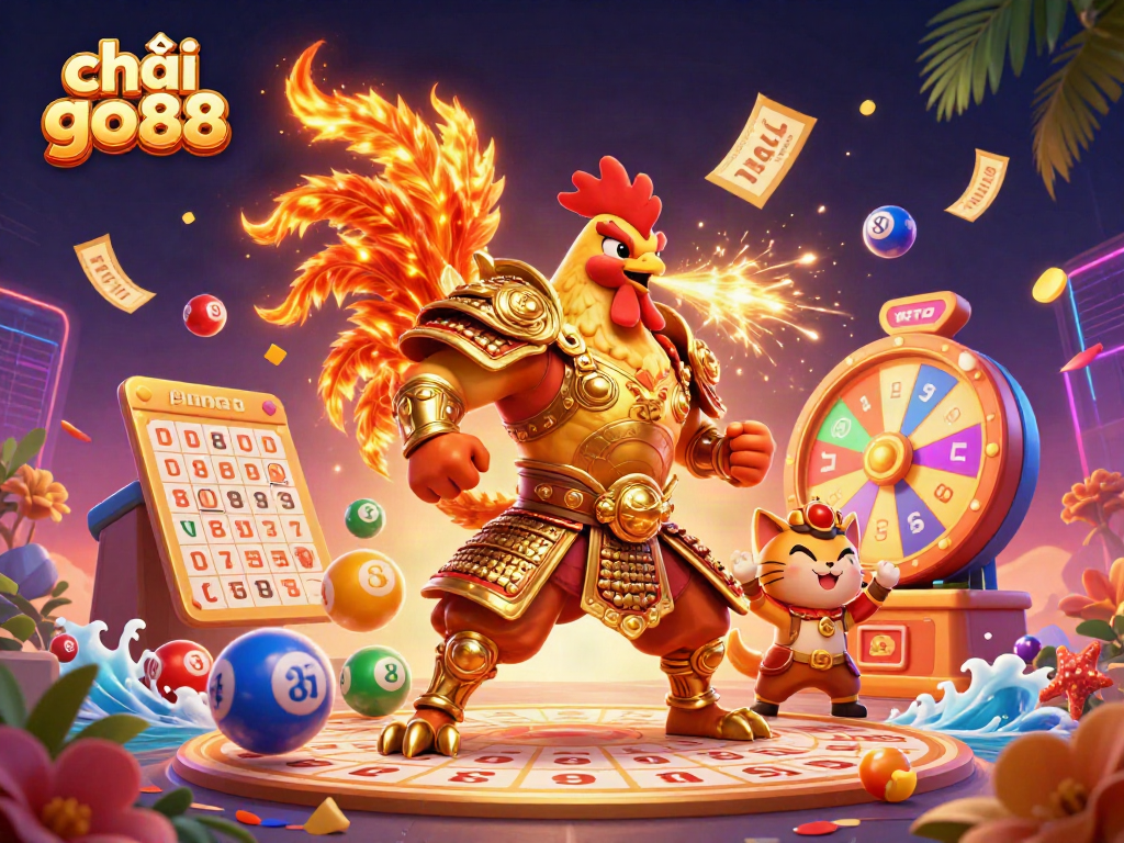 Experience thrilling gameplay at chơi go88 with an exciting 3D digital illustration featuring vibrant gaming elements.