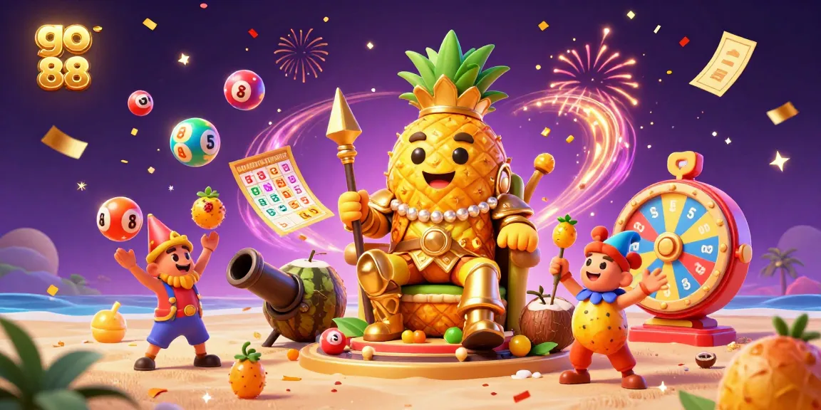 Experience the vibrant world of go 88 with colorful lottery elements and a tropical casino theme!