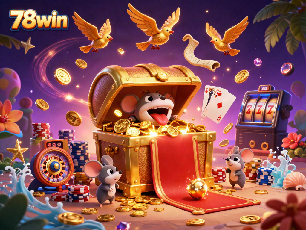 Experience the thrill of winning with 78win at this vibrant casino adventure scene.