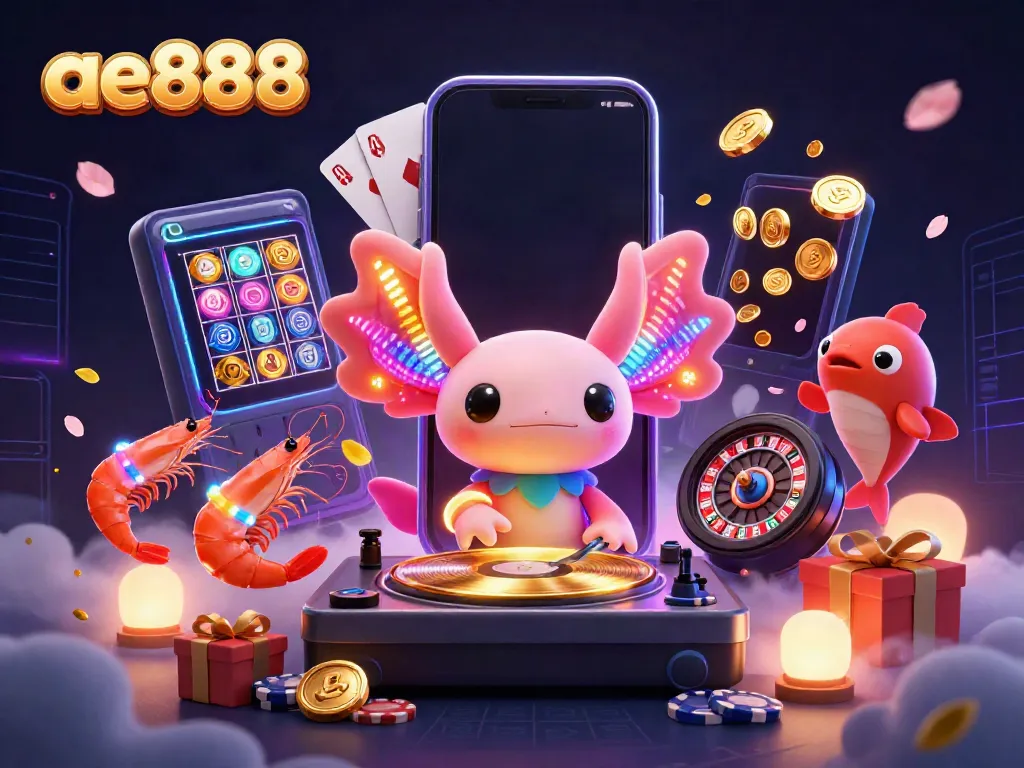 Enjoy gaming moments at ae888 with a vibrant underwater casino illustration featuring unique characters and exciting elements.
