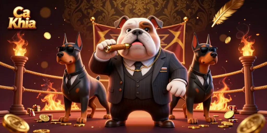Experience exciting betting with Ca Khia's dynamic casino scene featuring animated characters and rich details.
