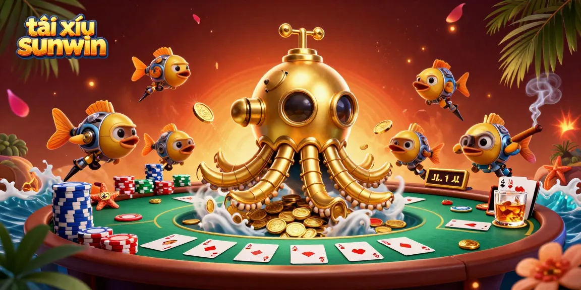 Tài xỉu sunwin engages players with thrilling casino action in an immersive 3D environment filled with golden coins.