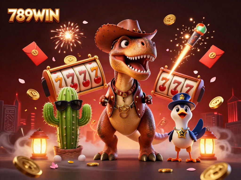 Spin the reels and join the excitement at 789WIN with vibrant casino characters and elements!