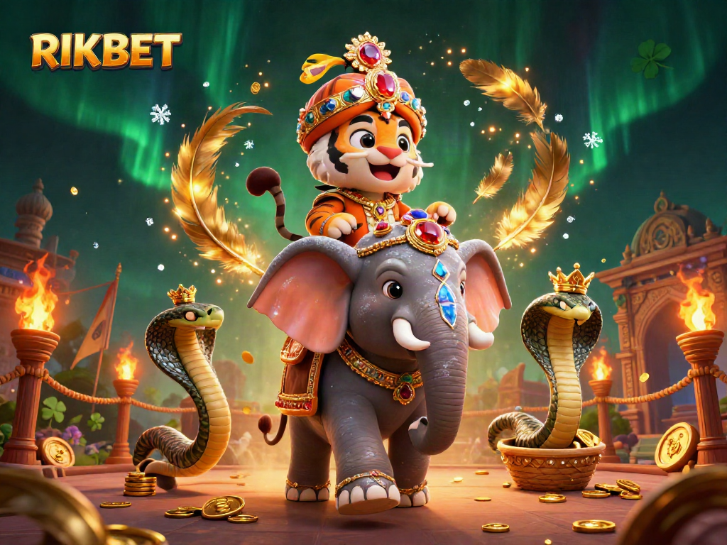 Engage in thrilling play at RIKBET with a vibrant 3D illustration of casino elements.