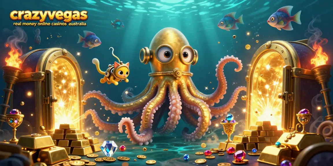 Engage with crazyvegas real money online casinos australia in a vibrant underwater treasure scene.