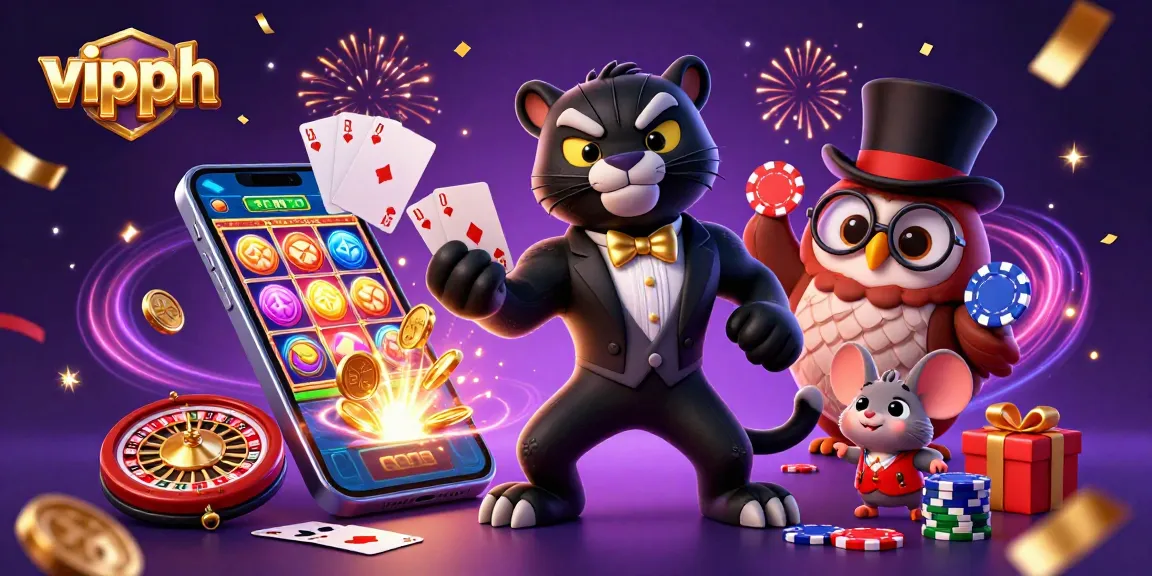Experience thrilling gaming adventures at vipph casino with vibrant card dealing and festive elements.