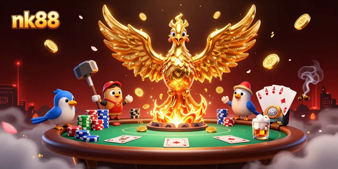 Experience thrilling poker games at nk88 with golden phoenix magic and dramatic gameplay.