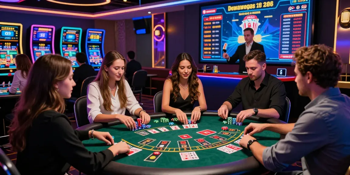 Dewavegas No. 1 Asia online casino scene with players enjoying table games in an immersive environment, highlighting vibrant graphics and interactive gameplay.