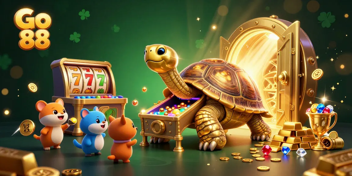 Engage in thrilling spins at Go 88's vibrant slot scene with a golden tortoise pinball!
