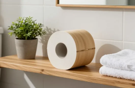 Experience luxury and sustainability with Bamboo Loo Roll showcased in an eco-friendly bathroom.